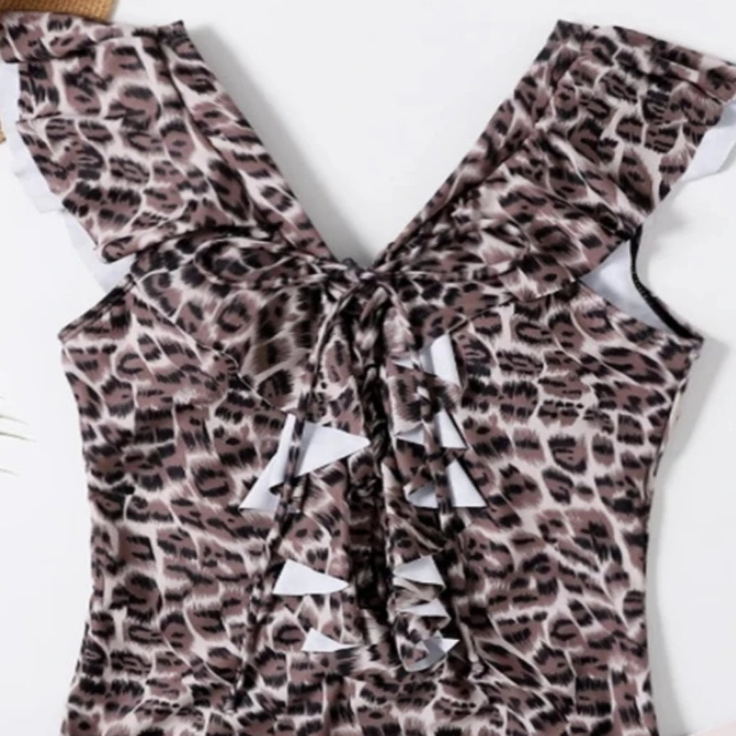 One Piece Swimwear | Body Swimsuit with Deep V and Low Cutter Ruffle2