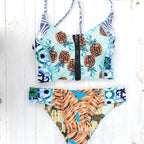 Sport Swimsuit | Printed Low Waist Bikini & Crop Top Set