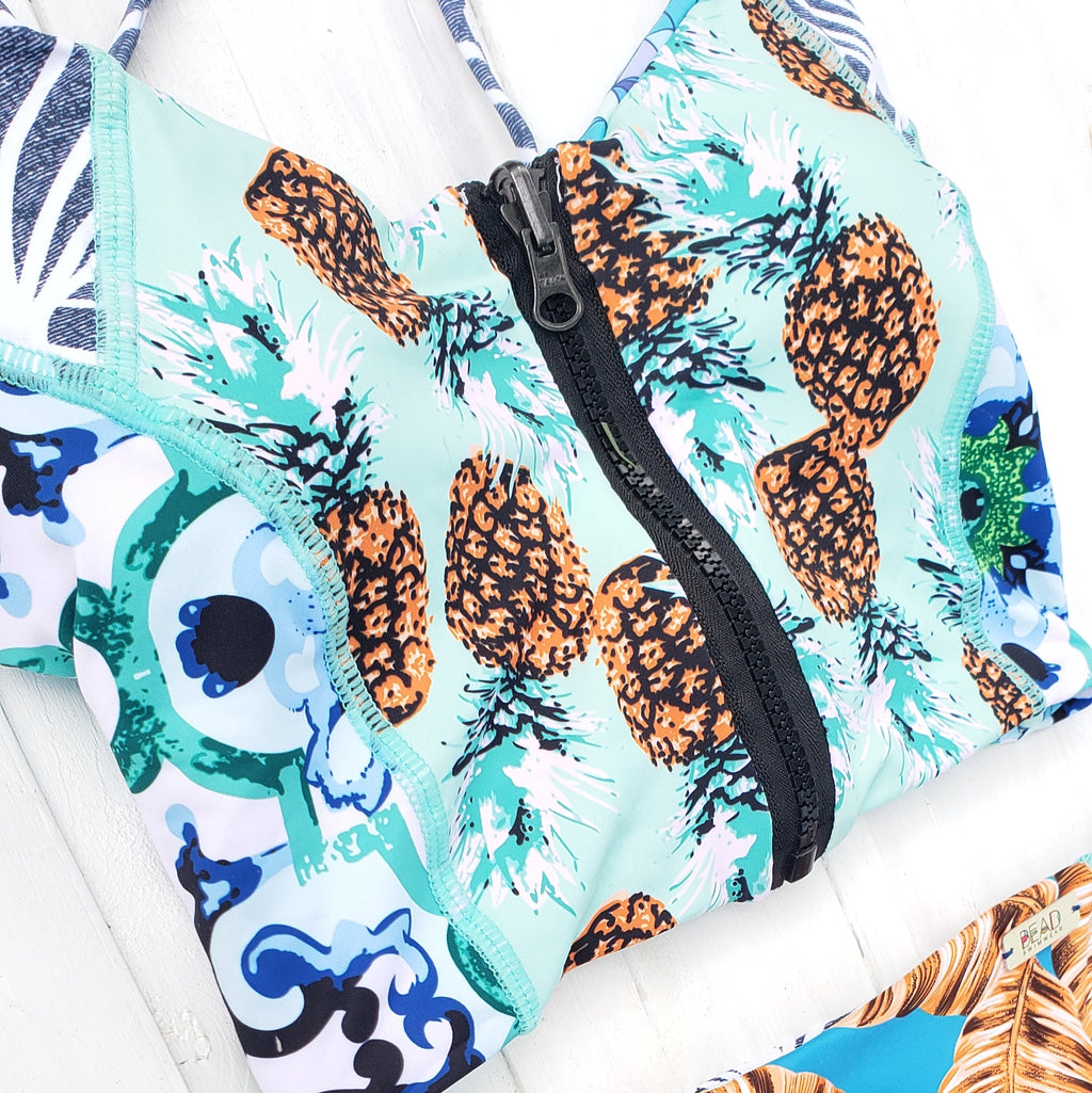 Sport Swimsuit | Printed Low Waist Bikini & Crop Top Set2