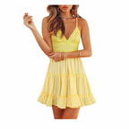 Curvy Dresses for Plus Size Ladies Strap Deep V Neck Mini Style3