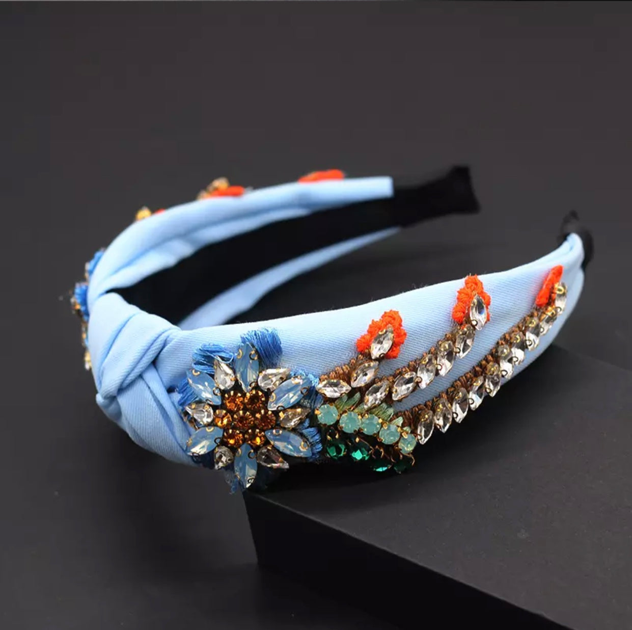 Stylish Nude Fabric Headband with Stone | Elevate Your Look2
