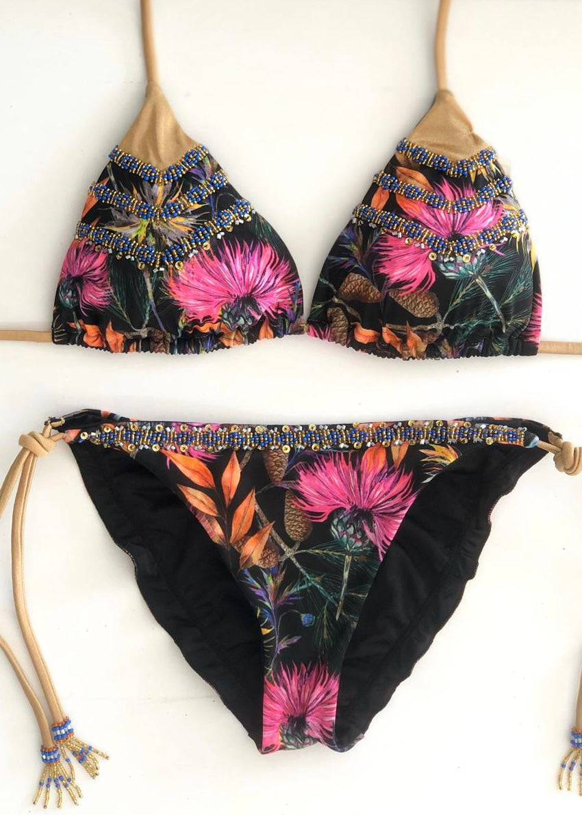 Triangle Beads Handmade Bikini | Beautiful Garden Bikini Design5