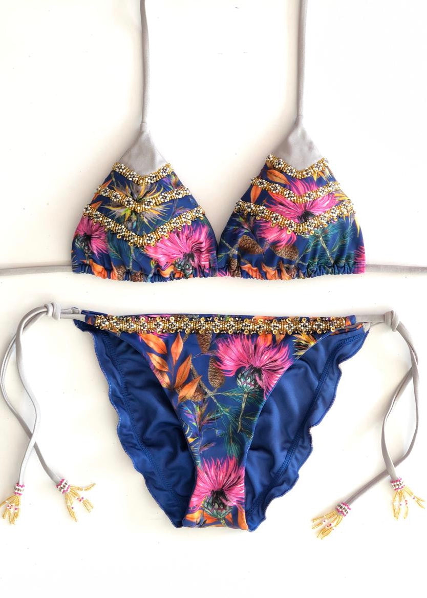 Triangle Beads Handmade Bikini | Beautiful Garden Bikini Design