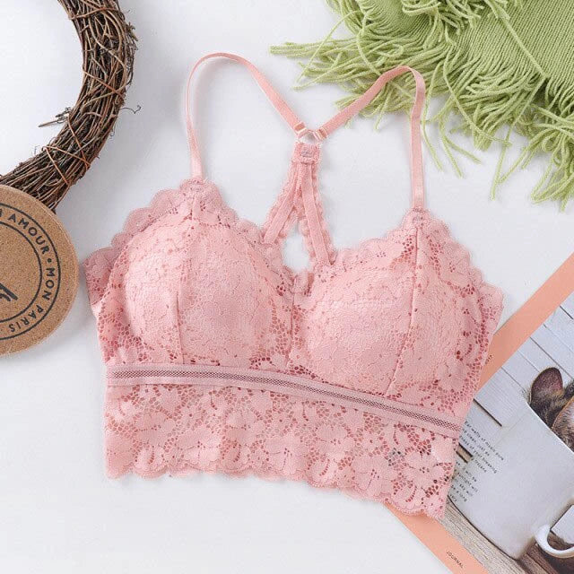 Bralette Push Up Seamless | Nylon Lace Sleep Tops, Free Size Bra4