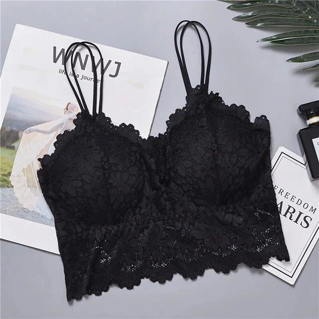 Bralette Lace Bra Wireless Push Up | Elegant Comfort Redefined