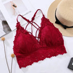 Lace Sexy Bralette | V-neck Cross Straps Push Up Backless, Free Size5