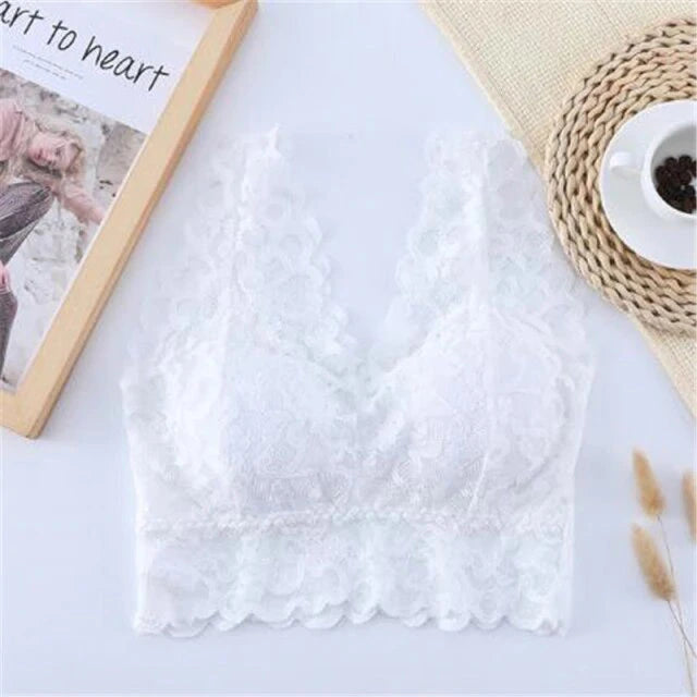 Women Lace Sexy Bralette | V-neck Cross Straps Push Up Backless2