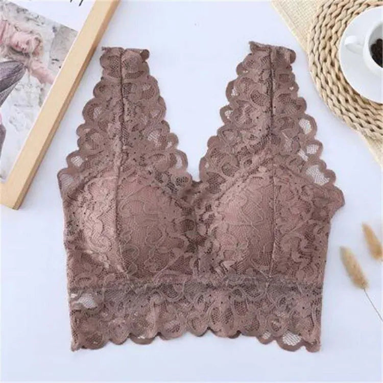 Women Lace Sexy Bralette | V-neck Cross Straps Push Up Backless4