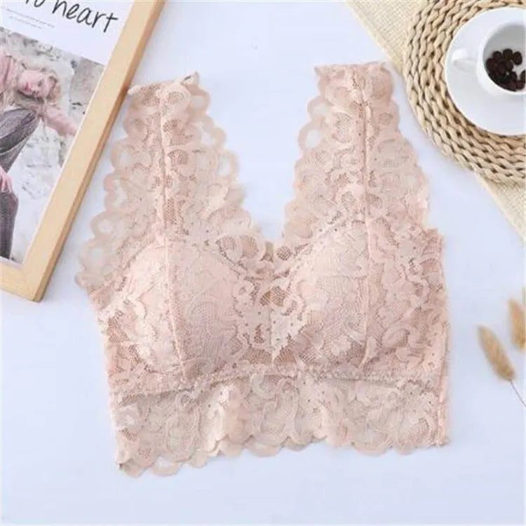 Women Lace Sexy Bralette | V-neck Cross Straps Push Up Backless5
