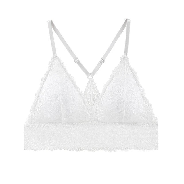 Lace Sexy Bra French Style | V-neck Cross Straps Push Up Brassiere