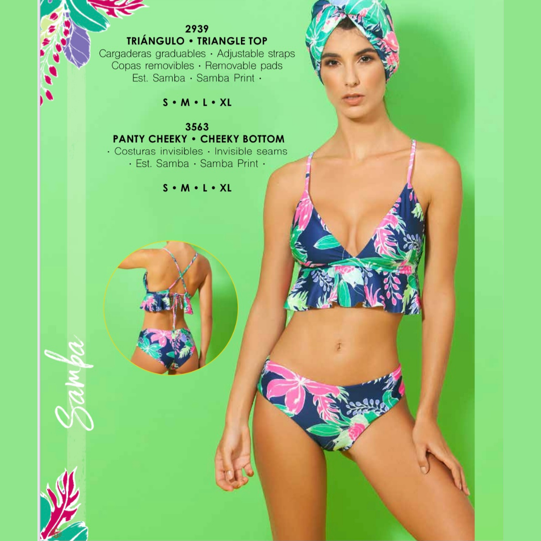 Samba Style Bikini | Triangle Top with Removable Pads & Cheeky Bottom3