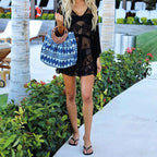 Hollow Crochet Bikini Cover Up Beautiful Lace Pattern for Beach3