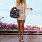 Hollow Crochet Bikini Cover Up Beautiful Lace Pattern for Beach2