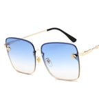 Gradient UV400 Rimless Square Bee Sunglasses | for Women & Men4