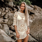 Women’s Apricot Boho Dress Sexy Bikini Cover Up