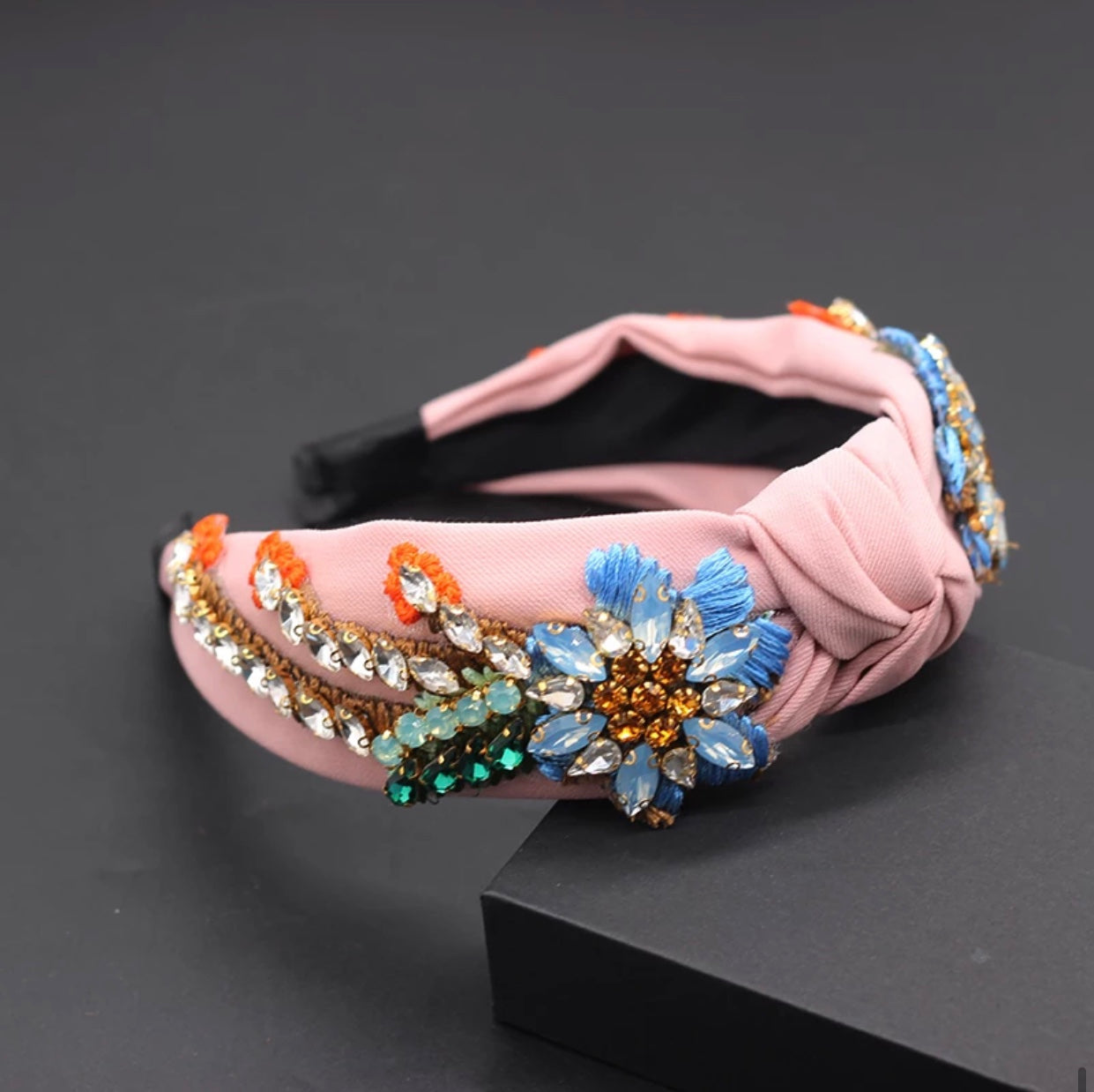 Stylish Nude Fabric Headband with Stone | Elevate Your Look5
