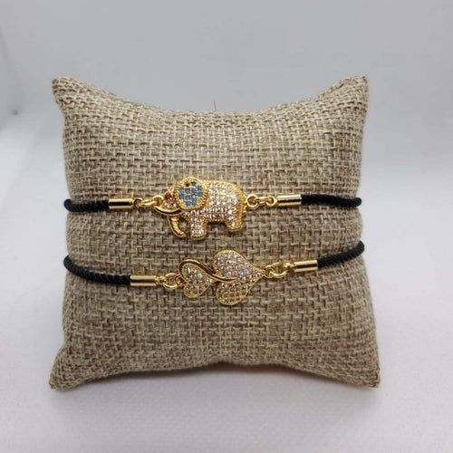 Bracelet 002 | Trendy Cord Bracelet Featuring a Crystal Figure Charm