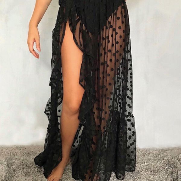 black mesh meihuida bikini cover up