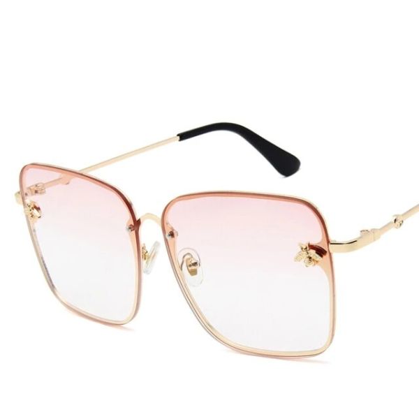 Gradient UV400 Rimless Square Bee Sunglasses | for Women & Men5