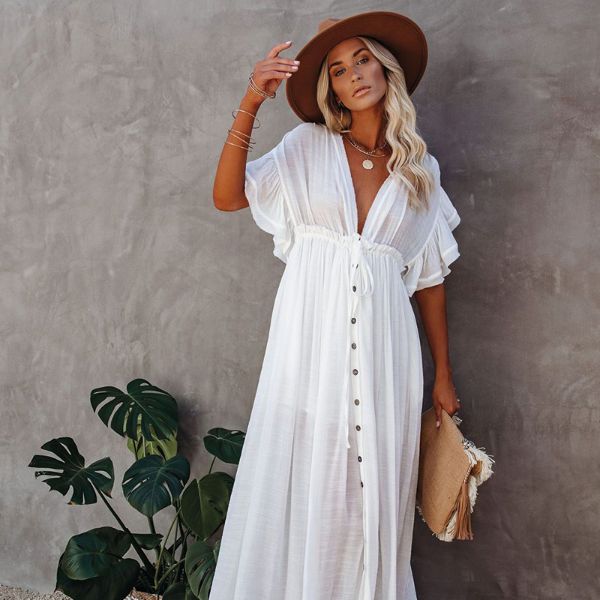 Beach Glam with a Hot Bikini Cover Up Long Tunic Sexy and Stylish