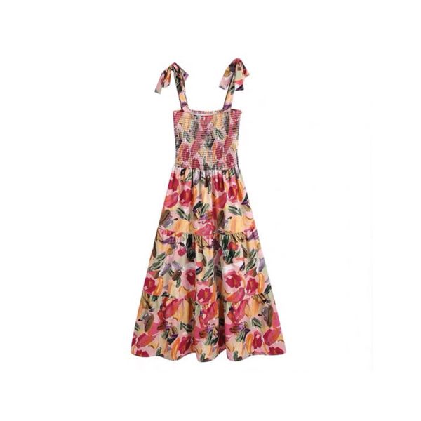 graffiti printed trendy midi dress