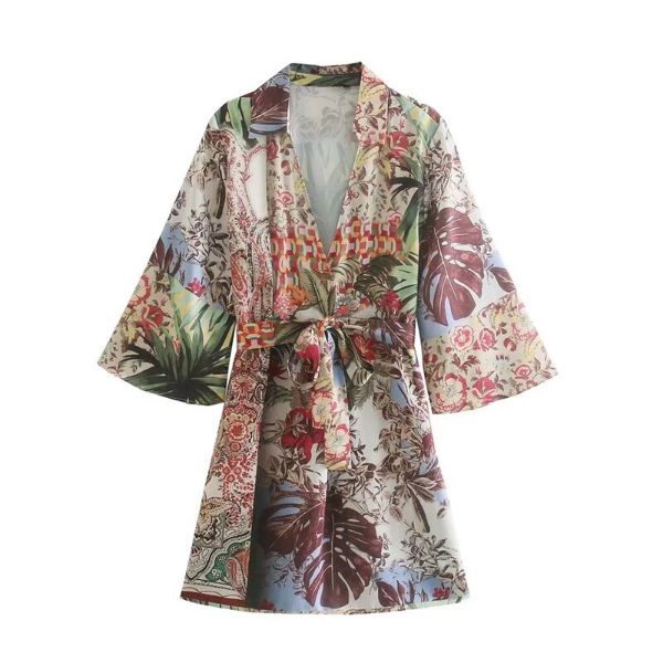 Zara Women's Printed Tops Long Sleeve Kimonos